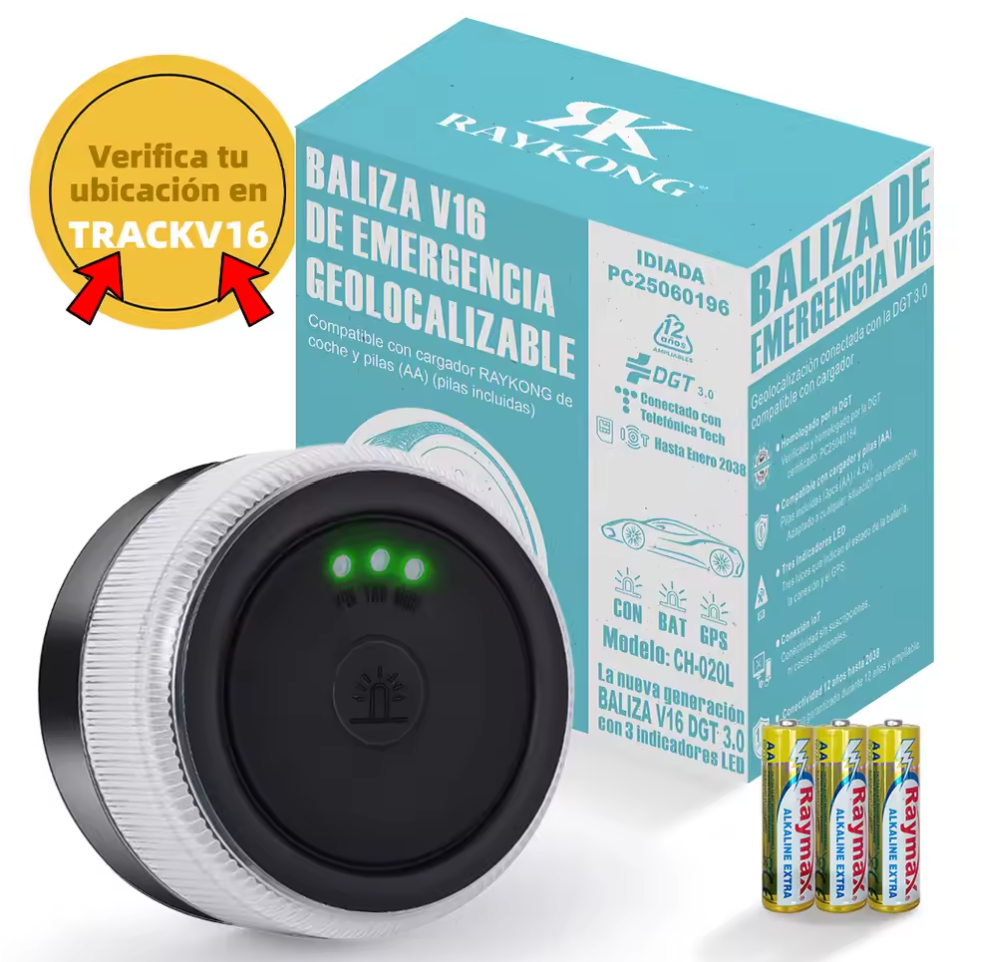 Baliza V-16 homologada con geolocalización DGT 3.0