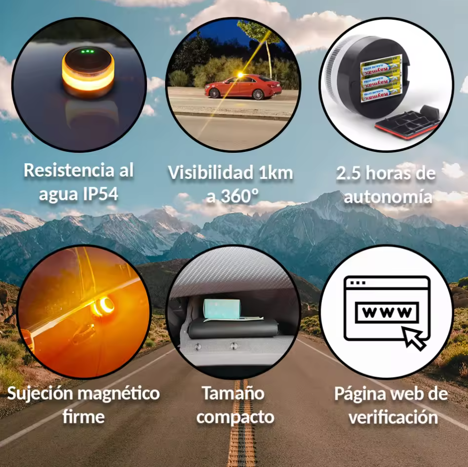 Baliza V-16 homologada con geolocalización DGT 3.0
